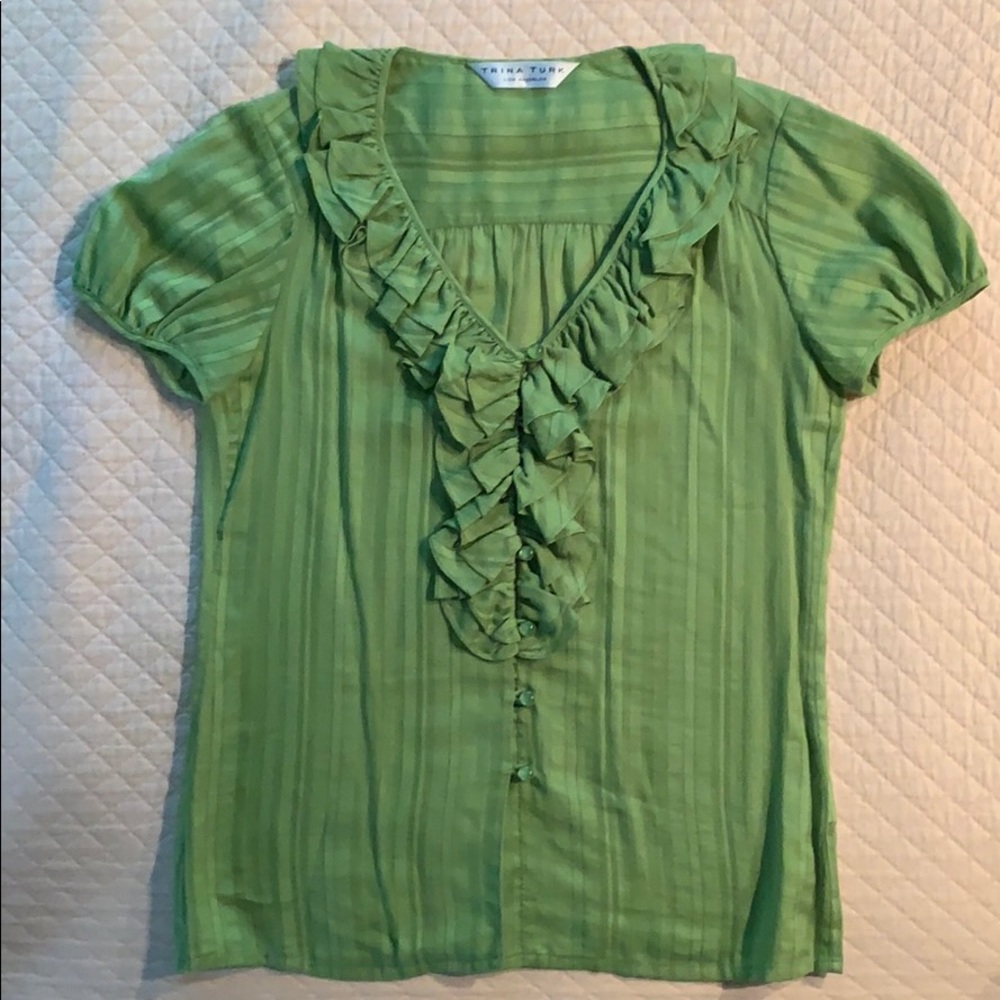 Trina Turk green blouse